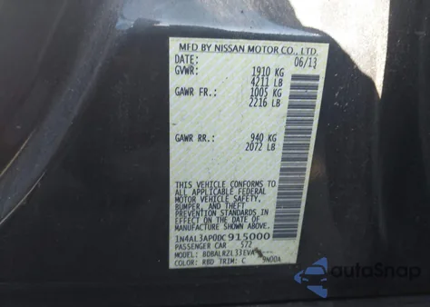 2013 Nissan Altima 2.5 S z USA, uszkodzony, nr VIN 1N4AL3AP0DC915000